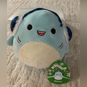 Squishmallow Sharon The Shark with Earmuffs Holiday 2022 Squishdate 02/01/2022